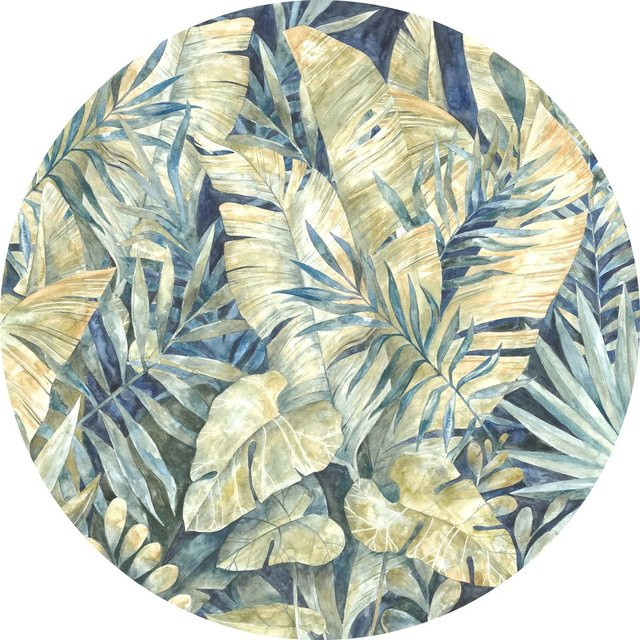 Selbstklebende Vliesfototapete Komar Dot Feuilles Tropicales in Multicolor, Durchmesser: 125 cm - Bild 1