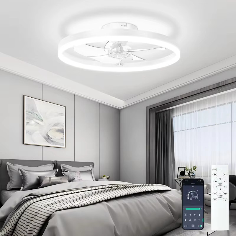 JIANKEXING Ring Deckenleuchte in Weiß, minimalistische Einbauleuchte mit Fernbedienung für Wohnzimmer, Schlafzimmer, Esszimmer und Büro - Bild 2