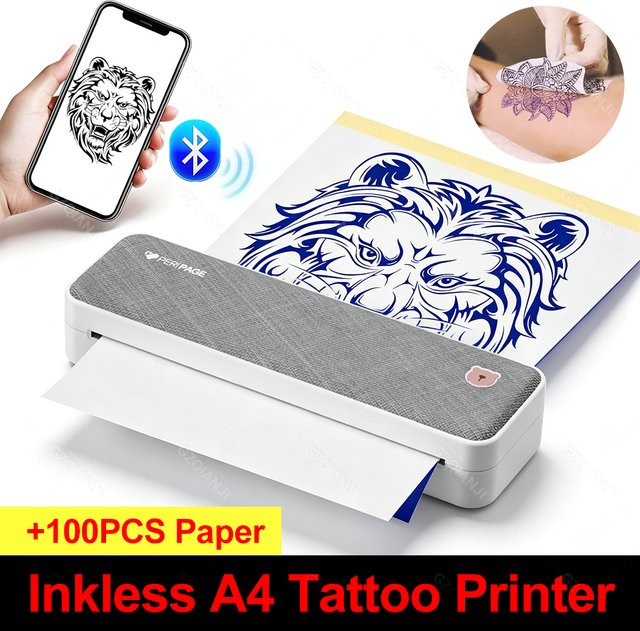Peripage A40 Kabelloser Thermodrucker mit Bluetooth und USB für Text, PDF und Tattoo-Übertragung - Bild 1