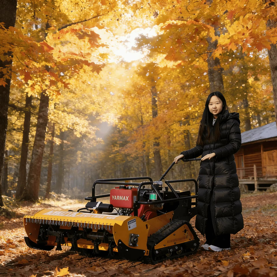 AIWEIYA AWY-800sPRO/AWY-1000sPRO Landwirtschaftlicher Schlegelmäher mit 4-Takt-Motor, Selbstfahrender Raupenmäher mit Mulchfunktion und Multi-Blade-Disc für Profis - Bild 1