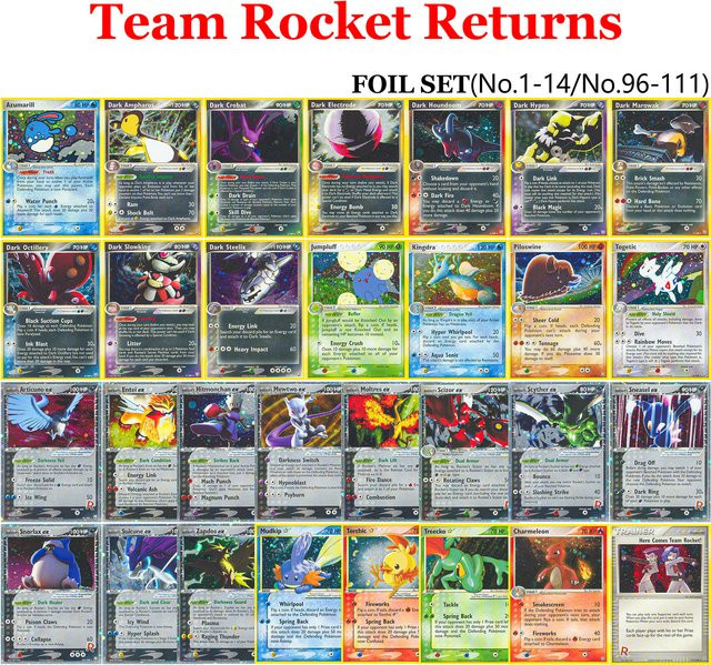 Pokémon Team Rocket Returns Holo Series EX Karten, Azumarill Charmeleon Sneasel Suicune Hitmonchan, Set / Bundle - Bild 1