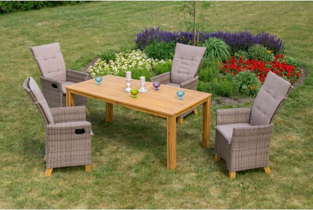 Merxx Loungegruppe Toskana mit Hochlehnersesseln, 9-teilig, Aluminium, beige - Bild 1