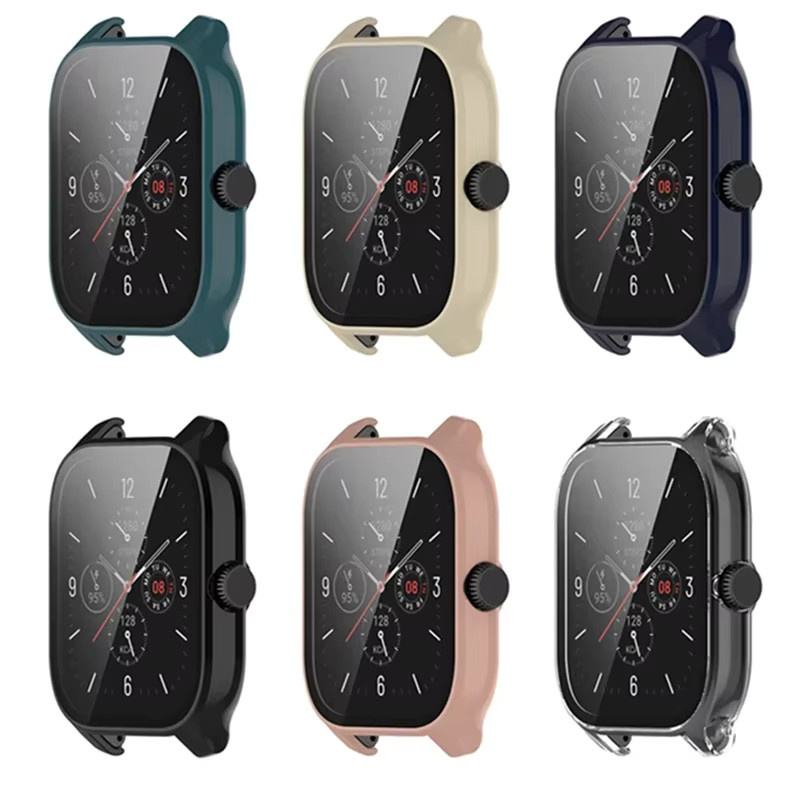 Schützendes Glasgehäuse in Grün für Amazfit GTS 4 und GTS 4 Mini mit Displayschutzfolie - Bild 5