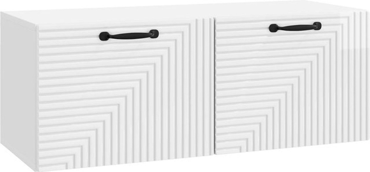 Wandmontierter TV-Schrank vidaXL in Weiß Hochglanz, modern und minimalistisch, B/T/H: 78,5 x 31 x 30 cm - Bild 1