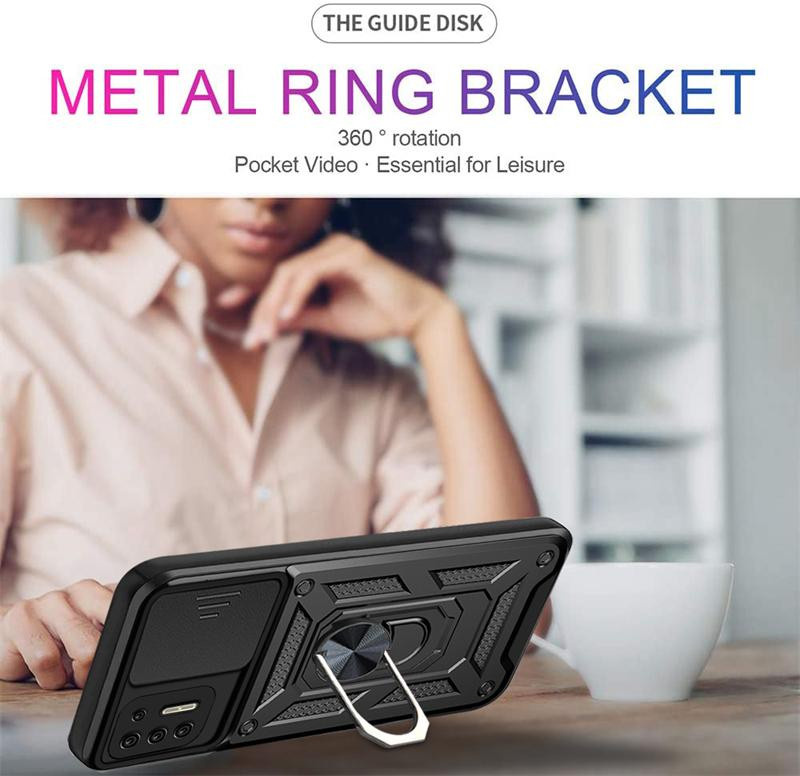 Motorola Moto G9 Power Schutzhülle mit Push-Pull Kamera-Abdeckung und magnetischem Standfunktion in Schwarz - Bild 3