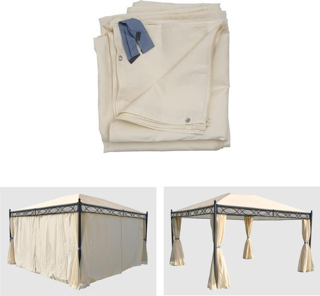 MCW 4er-Set Seitenwände für Pergola Calpe aus Polyester, Farbe: Creme, B/H: 330 x 210 cm - Bild 1