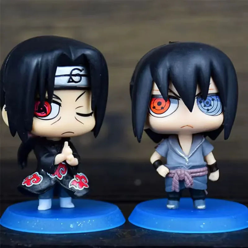 6-teiliges Bandai Naruto Actionfiguren-Set mit Sasuke, Kakashi und weiteren Charakteren, mehrfarbige Kunststoff-Dekorationsfiguren für Fans - Bild 5