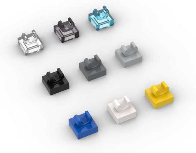 SixBricks O-Typ 1x1 Top Clamp Platte Bausteine, 10-teiliges Set, Rot - Bild 1