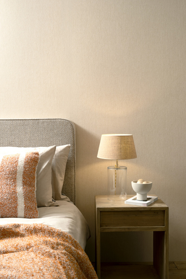 Flamant Wallpaper Terre De Lin in der Farbe Coco mit Vliesbeschichtung und mattem Finish in Beige und Lime - Bild 1