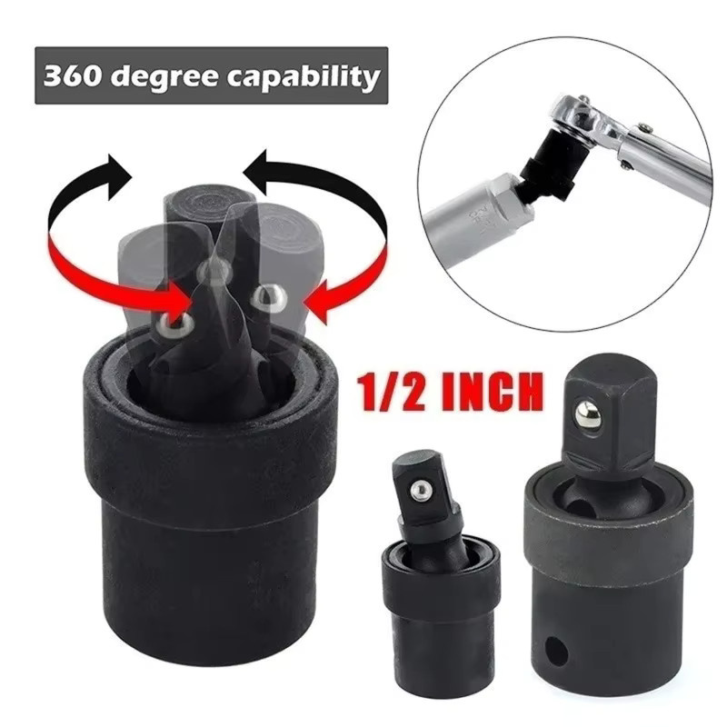 360-Grad-Schwenk-Knöchelgelenk Luftschlag Wobble-Steckschlüssel-Adapter für pneumatische Werkzeuge in 1/2, 3/8 und 1/4 Zoll - Bild 2