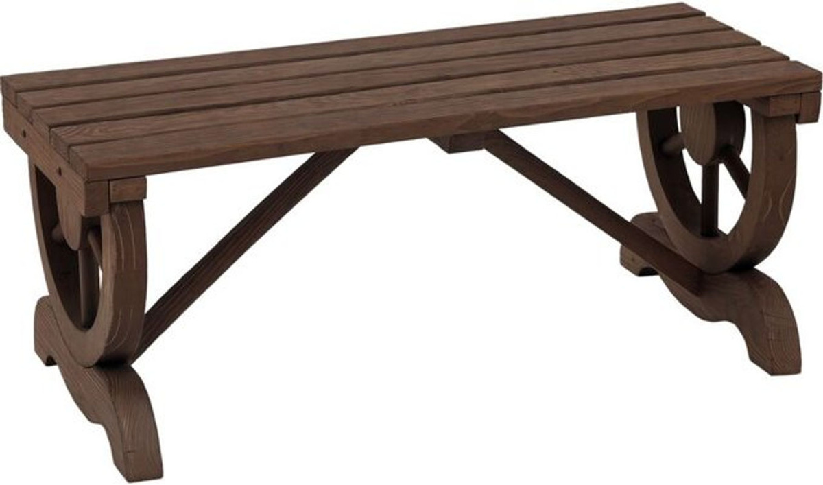 Outsunny Gartenbank aus Tannenholz in Braun, rustikale wetterfeste Sitzbank für Garten und Terrasse, B/T/H: 98 x 50 x 39,5 cm - Bild 3