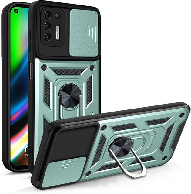 Motorola Moto G9 Power Schutzhülle mit Push-Pull Kamera-Abdeckung und magnetischem Standfunktion in Schwarz - Bild 1