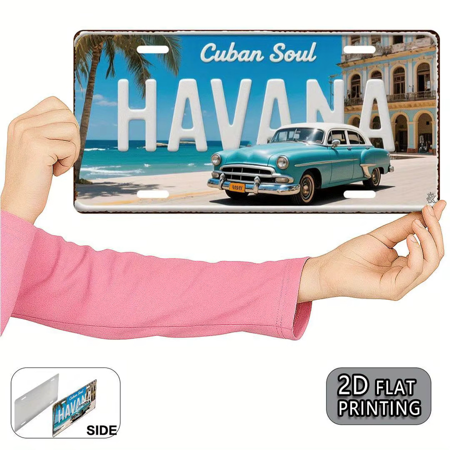 CIFBUY Vintage Metall-Nummernschild Havanna Kuba Retro Wanddekoration in Multicolour - Bild 2