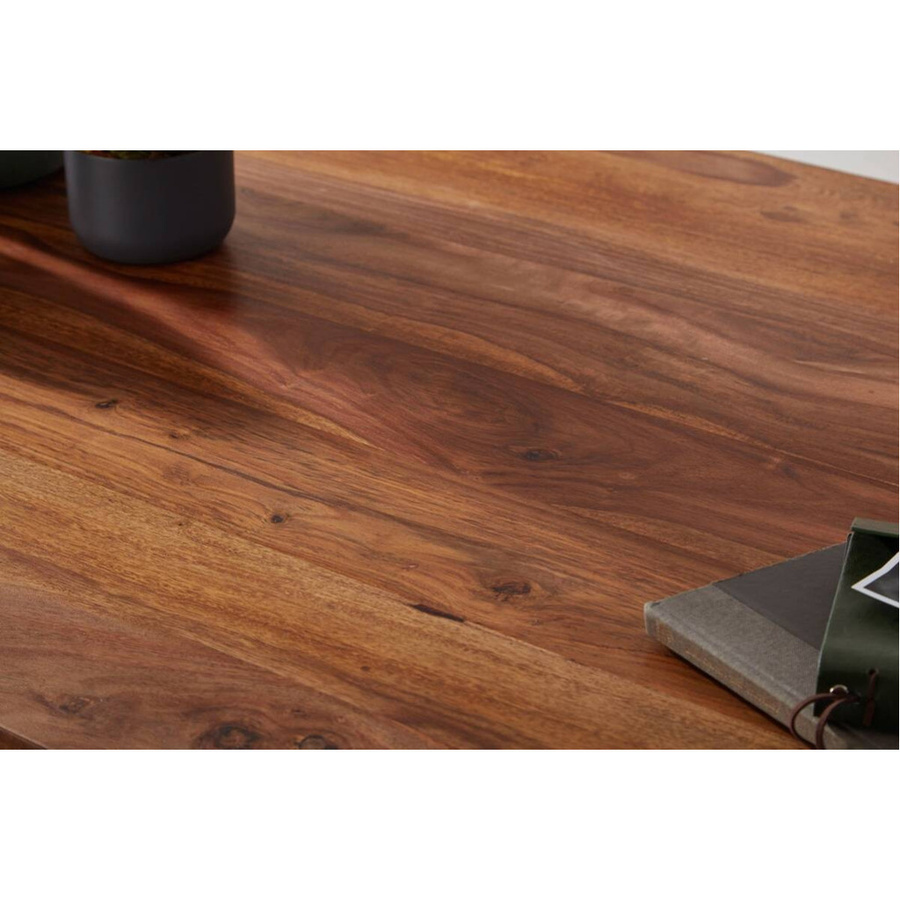 Wohnling Esstisch aus Sheesham Massivholz in Braun und Beige im Landhausstil, B/T/H: 120 x 60 x 77 cm - Bild 3