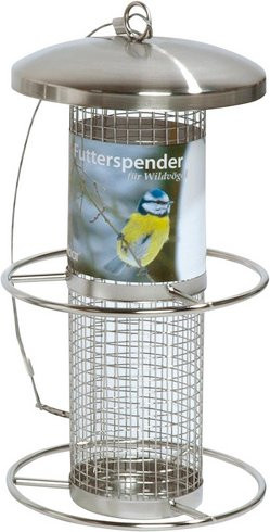 DOBAR Vogelfuttersäule aus Metall in Silber zum Aufhängen - Bild 1