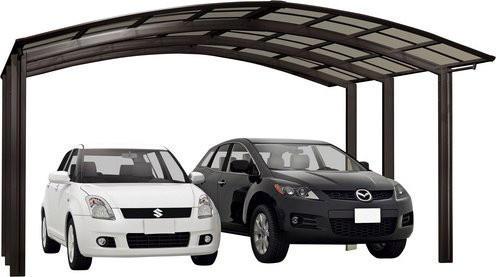 Ximax Doppelcarport Portoforte-80 in Braun mit Regenrinne und Regenfallrohr, B/T: 542,3 x 495,4 cm - Bild 3