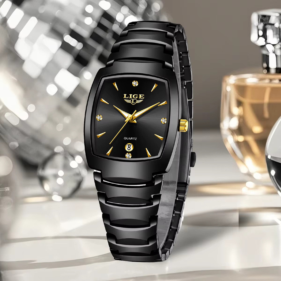 LIGE Armbanduhr, Quarz, Silikon, Schwarz, Damen - Bild 2