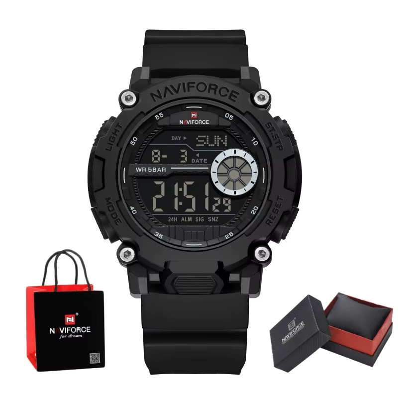 NAVIFORCE Digitaluhr, Quarz, Kunststoff, Silikon, Schwarz, Herren - Bild 7