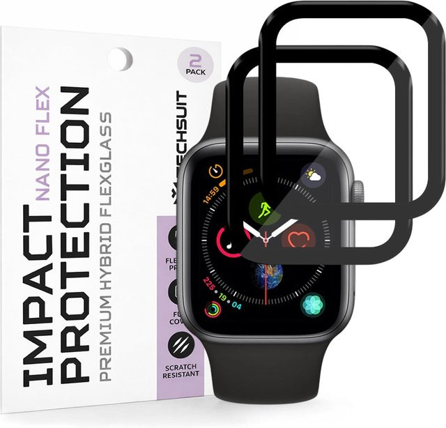 Techsuit Schutzfolie Nano Flex für Apple Watch 40mm, Kunststoff, Schwarz - Bild 1