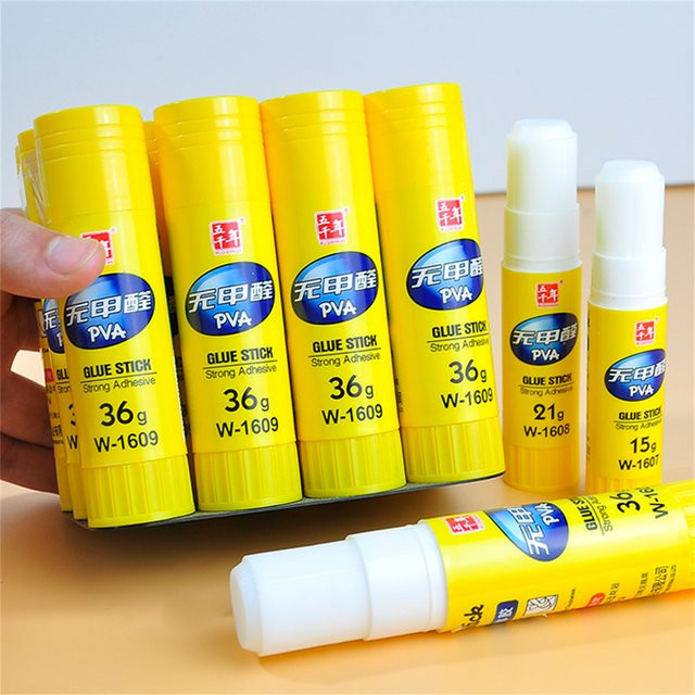 7 Stück transparente Klebestifte aus Kunststoff für DIY-Papierschnitte und Bürobedarf in Gelb und Transparent - Bild 1