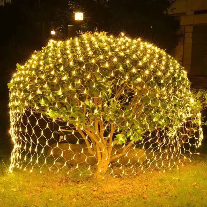 Solar LED Weihnachtsnetz Lichterkette Warmweiß für Garten Hochzeit und Party B/H: 6 x 4 m - Bild 4