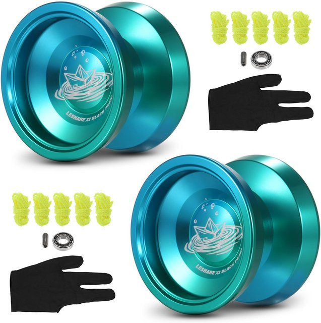 TOMTOP JMS, 2er-Pack Aluminium-Yo-Yo-Bälle, blau - Bild 1