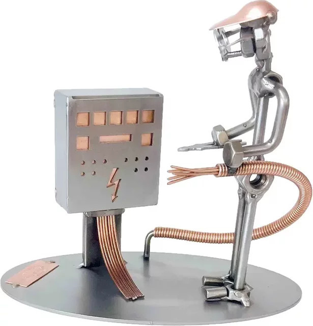 Schraubenmännchen Elektro-Techniker von Hinz & Kunst aus Metall in Silber - Bild 1