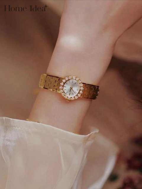 Home Idea Armbanduhr, Quarz, Gold, Diamantbesetzt, Damen, Vintage - Bild 1