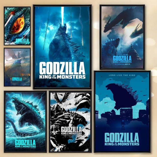 Godzilla 2 Monster King Poster von Beast Kingdom als wasserfeste Wanddekoration in Blau und Weiß - Bild 1
