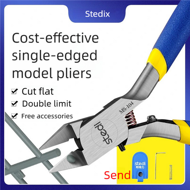 Stedi MS-104 Single Edge Zange aus Carbonstahl in Blau für Modellbau und Handwerk - Bild 1