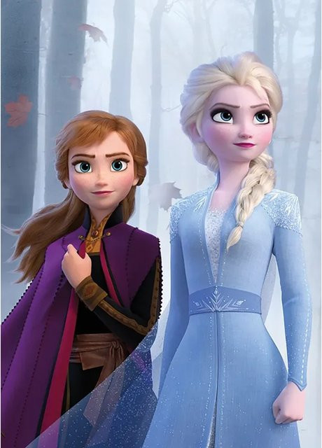 Komar Wandbild Frozen Sisters Wood Multicolor B: 50 cm, H: 70 cm - Bild 1