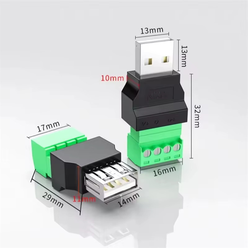 OUIO USB Typ A Adapter Buchse mit 4-Pin Schraubklemmen in Schwarz - Bild 4