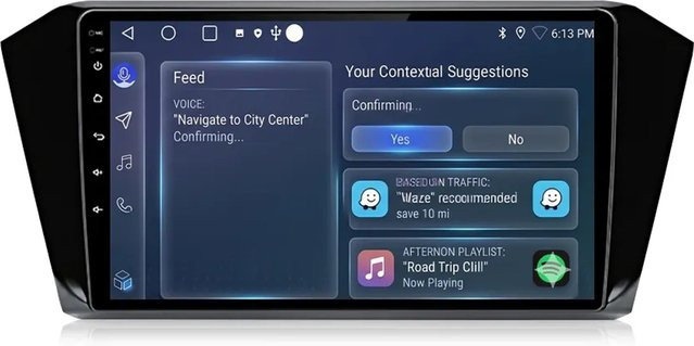 Junsun Autoradio mit 10 Zoll Display für VW Passat B8 2018 bis 2021 in Schwarz mit Bluetooth und GPS - Bild 1