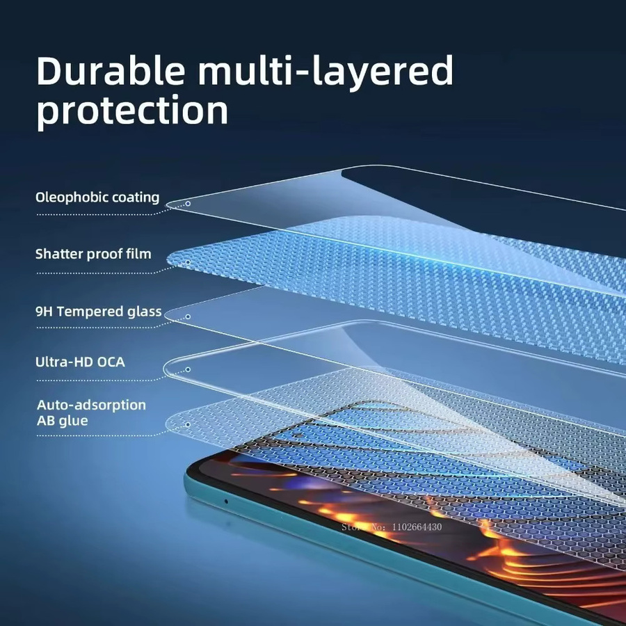 3er-Pack Displayschutzfolie aus gehärtetem Glas für Xiaomi Poco X7 X6 X5 X4 Serie, HD klar und transparent - Bild 3