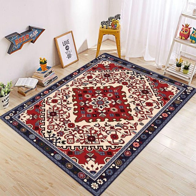 Miniso Retro-ethnischer Teppich im Vintage-Design, türkischer Perserteppich aus Polyester, Mehrfarbig, B/H: 80 x 50 cm - Bild 1