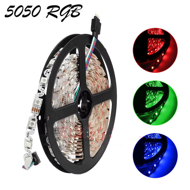 JOYPJLIT S-förmiger RGB LED-Streifen, flexibles 5050 LED-Band in Weiß und Multicolour, 5 m Länge, 60 LEDs/m, 8 mm PCB-Breite - Bild 5