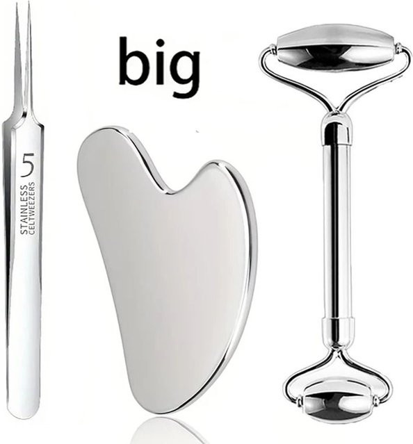 SUOJI Gua Sha Board und Mitesser-Entferner-Set, Edelstahl, Unisex - Bild 1