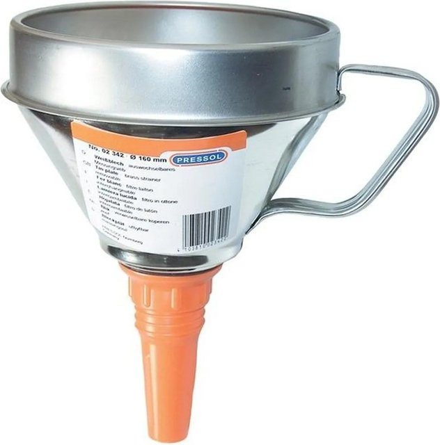 Pressol Trichter aus Kunststoff in Silber und Orange mit 3,2 l Fassungsvermögen - Bild 1