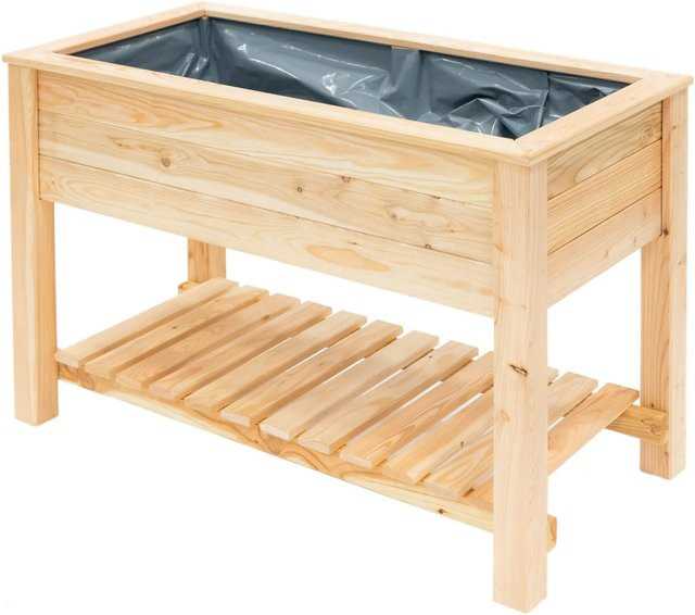 Westmann Stelzenhochbeet aus Holz mit Ablage in Braun, B/T/H: 120 x 65 x 75 cm - Bild 1