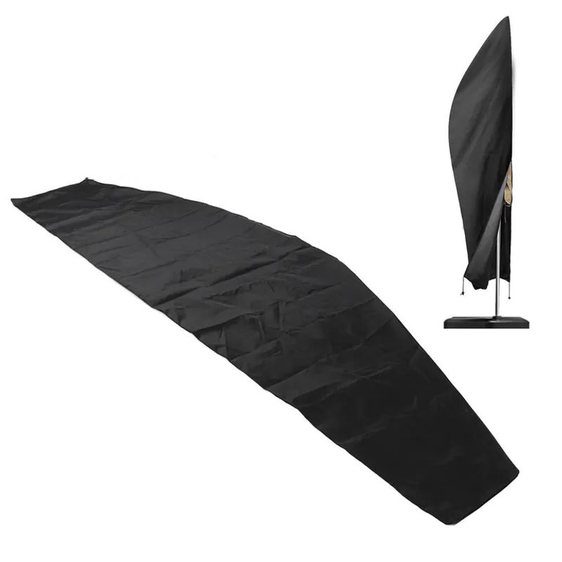 Wasserdichte Terrassenschirm-Abdeckung von Fishine aus 210D Oxford Polyester in Schwarz - Bild 5