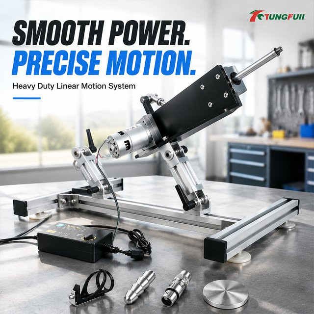 Tungfull 24V Linearbewegungssystem mit oszillierender Bewegung, einstellbarer Hub von 6-20 cm, Getriebemotor-Kit mit doppelt verstellbarem Montageständer - Bild 1