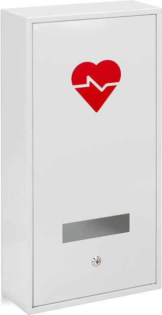 Relaxdays Medizinschrank aus Stahl in Weiß, abschließbar mit Regalböden, B/T/H: 60 x 30 x 12 cm - Bild 1