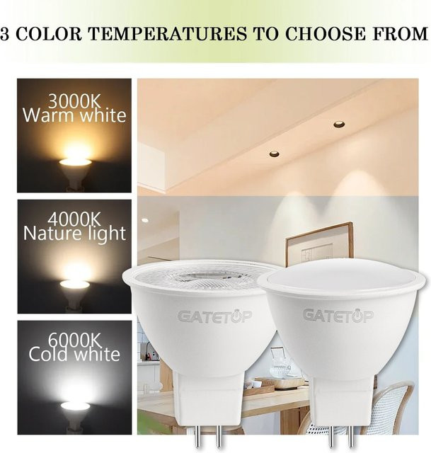 10 Stück LED-Spot-Leuchten MR16 GU5.3 7W 700lm Weiß für AC DC 12V 24V als Ersatz für 50W Halogenlampen - Bild 1