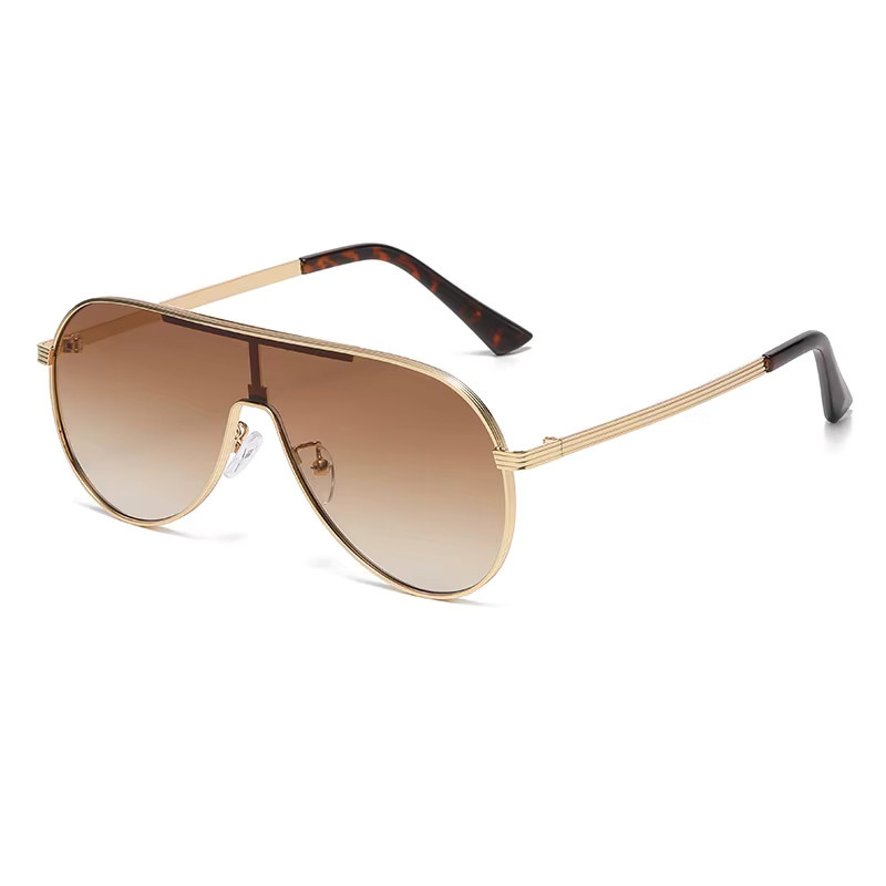 Unisex-Pilotensonnenbrille, Vollrand, Metall, oval - Bild 2