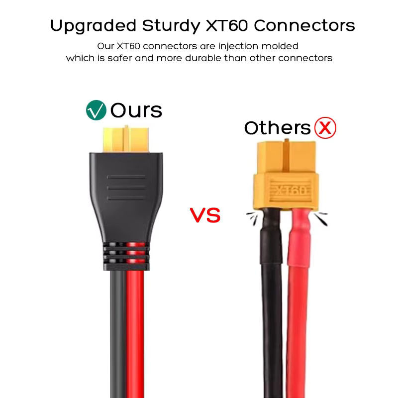 ALLPOWERS XT60 auf Auto-Zigarettenanzünder Adapterkabel, 12 AWG, Schwarz, Länge: 3 m und 1,5 m - Bild 2