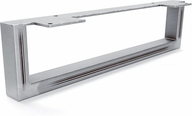 HEVVA Möbelbein GRAZ aus Rohstahl in Silber Matt, Höhe: 10 cm, Tiefe: 40 cm - Bild 1