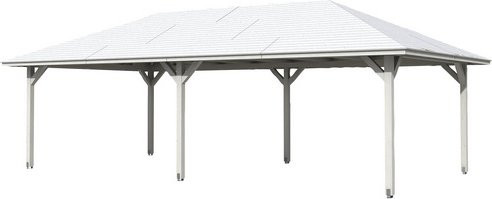 Skan Holz Pavillon Orleans 3 aus Fichtenholz mit Zeltdach, weiß lackiert, B/T/H: 504 x 916 x 344 cm - Bild 2