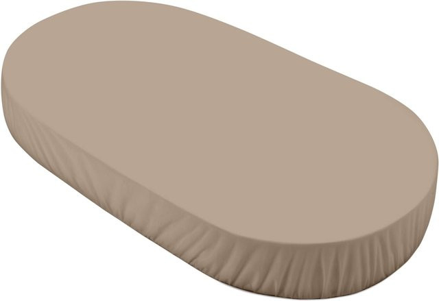 Waldin Spannbetttuch für ovales Babybett 7in1 aus Jersey Baumwolle in Beige - Bild 1