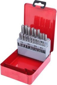 KS Tools HSS CO Handgewindebohrer-Satz M3-M12 in der Stahlblechkassette, 21-teilig, rot - Bild 1