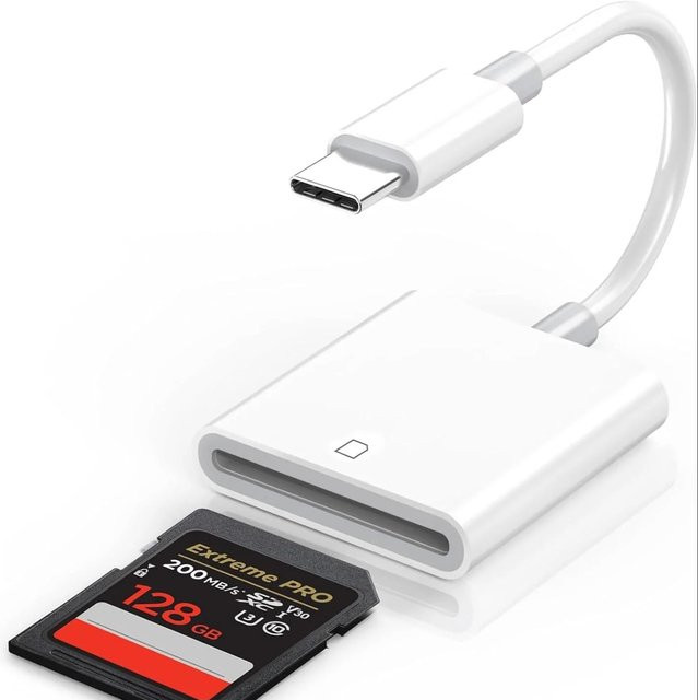 USB Typ-C Kartenleser für SD-Karten in Weiß für Huawei, Macbook Pro/Air und Smartphones - Bild 1